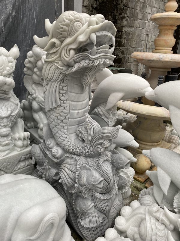 TƯỢNG CÁ CHÉP HÓA RỒNG ĐIÊU KHẮC TƯỢNG ĐÁ MỸ NGHỆ